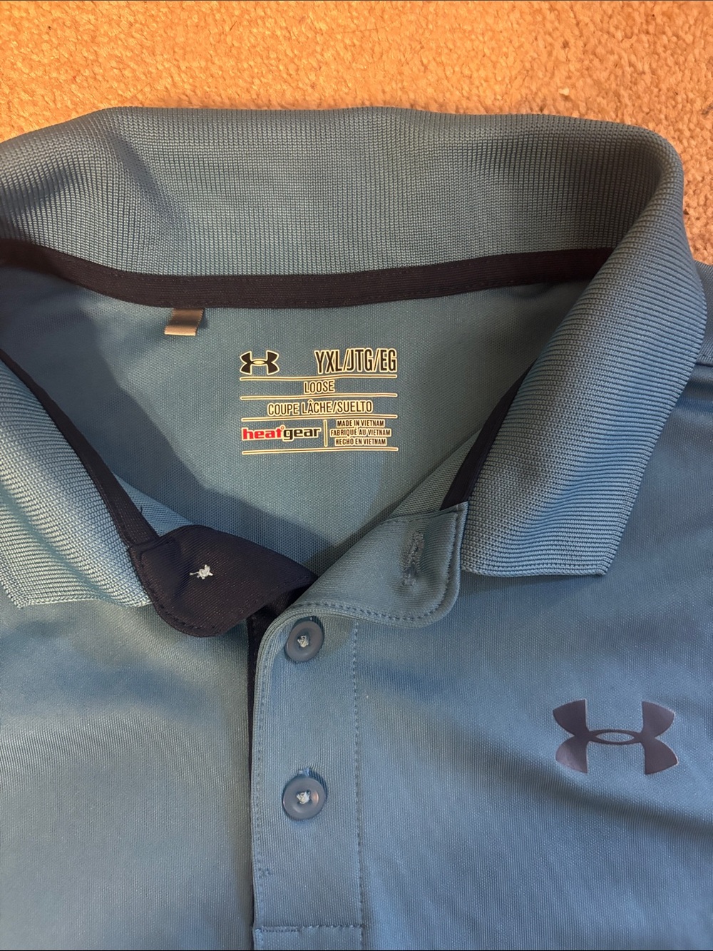 Under Armour Teal Short-Sleeve Polo with Black Logo